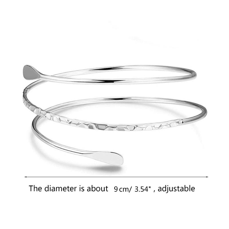 Retro Greek Roman Open Ended Spiral Shape Bracelet Armband Upper Arm Cuff Armlet Festival Bridal Bikini Dance Jewelry