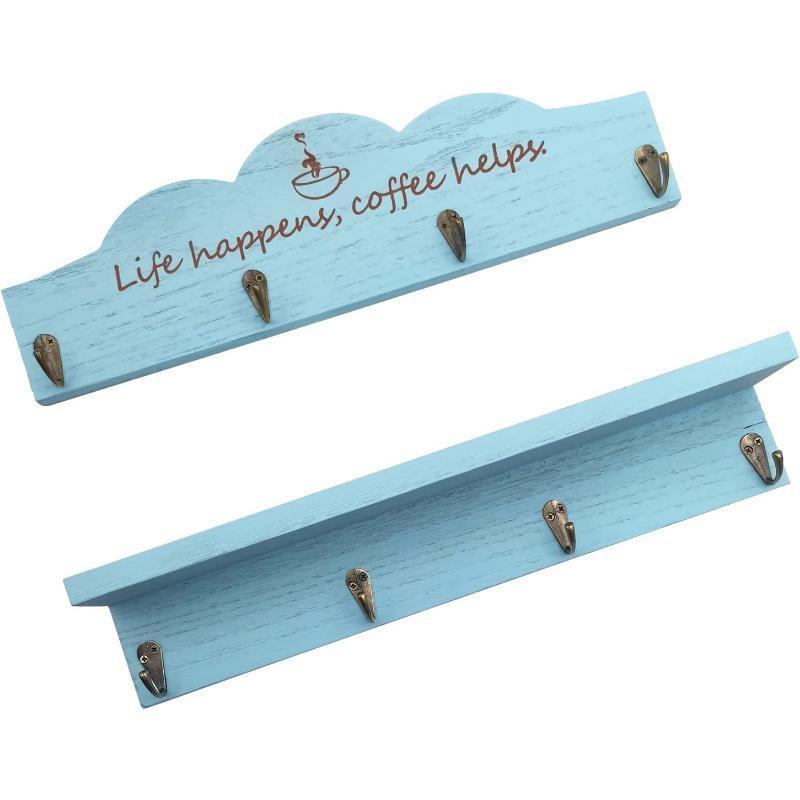 2Pcs/Set Coffee Cup Holder Kitchen Wall for Farmhouse Decorations Coffee Station Office Decor Mug Organizer Mug Display