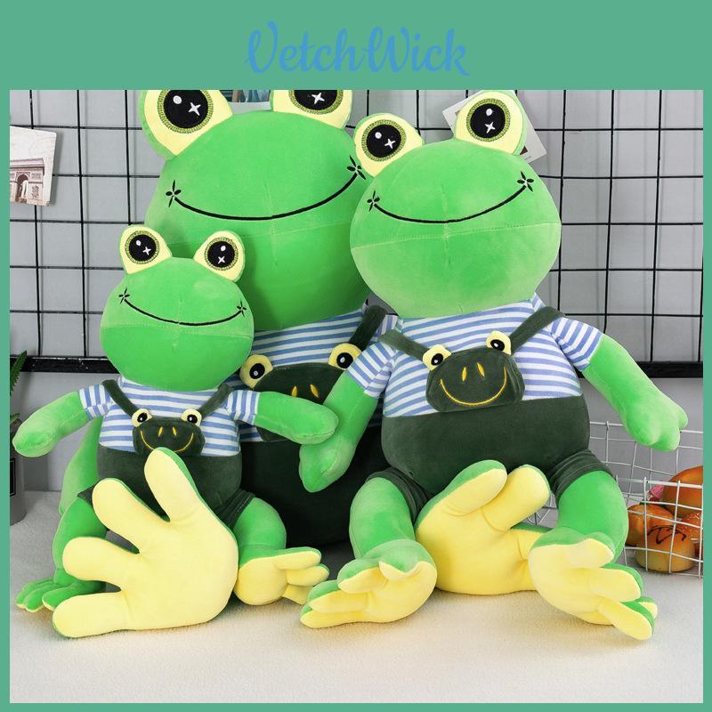 Cute Plush Frog Toy With Shoulder Strap For Kids' Sleeping Companion