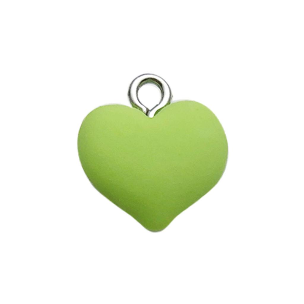 Colorful Resin Heart Earrings & Keychain Necklace Charm Set