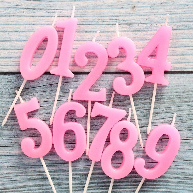 Digital Candles Medium Pink Independent Packaging Digital Children's Birthday Cake Baking Decoration Candles