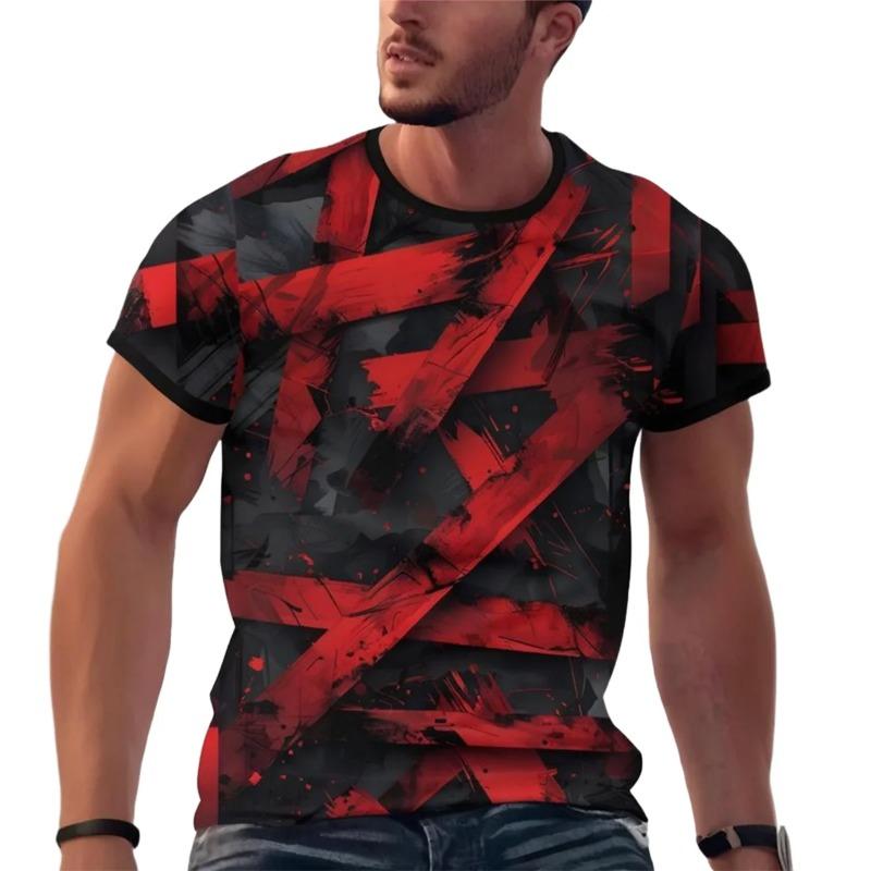 

Men s Crew Neck 3D Printed Short-Sleeve T-shirt Summer Breathable Version Fashionable S