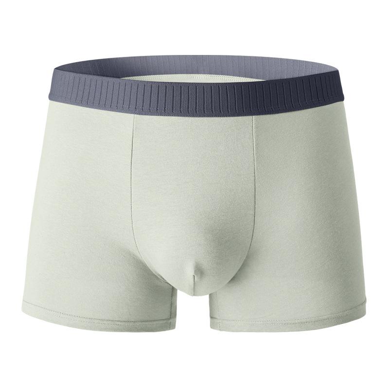 Men's Spring and Summer Pure Cotton Breathable Graphene Antibacterial Crotch Mid Waist Briefs