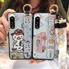Anti-dust Soft Case Phone Case For Sony Xperia5 IV Kickstand Phone Holder Cartoon Fashion Design Waterproof Wrist Strap