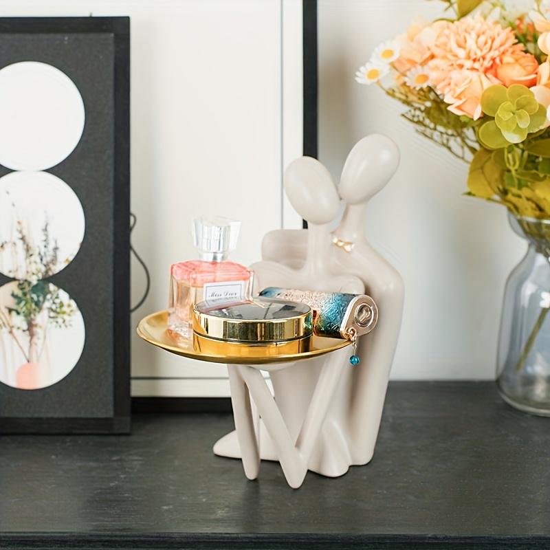 1PC Resin Creative Abstract Character Key Storage Tray Entrance Entrance Wedding Gift Home Decoration for Newcomers