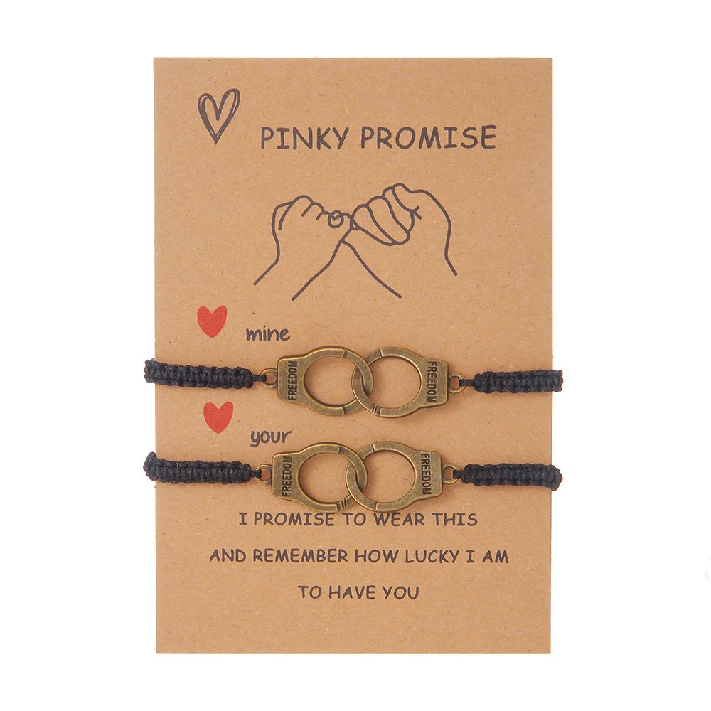 Adjustable Handmade Titanium Steel Heart Bracelets for Couples