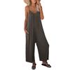 Solid Color U-neck Sleeveless Jumpsuit Women's Pure Color U-Neck Sleeveless Jumpsuit