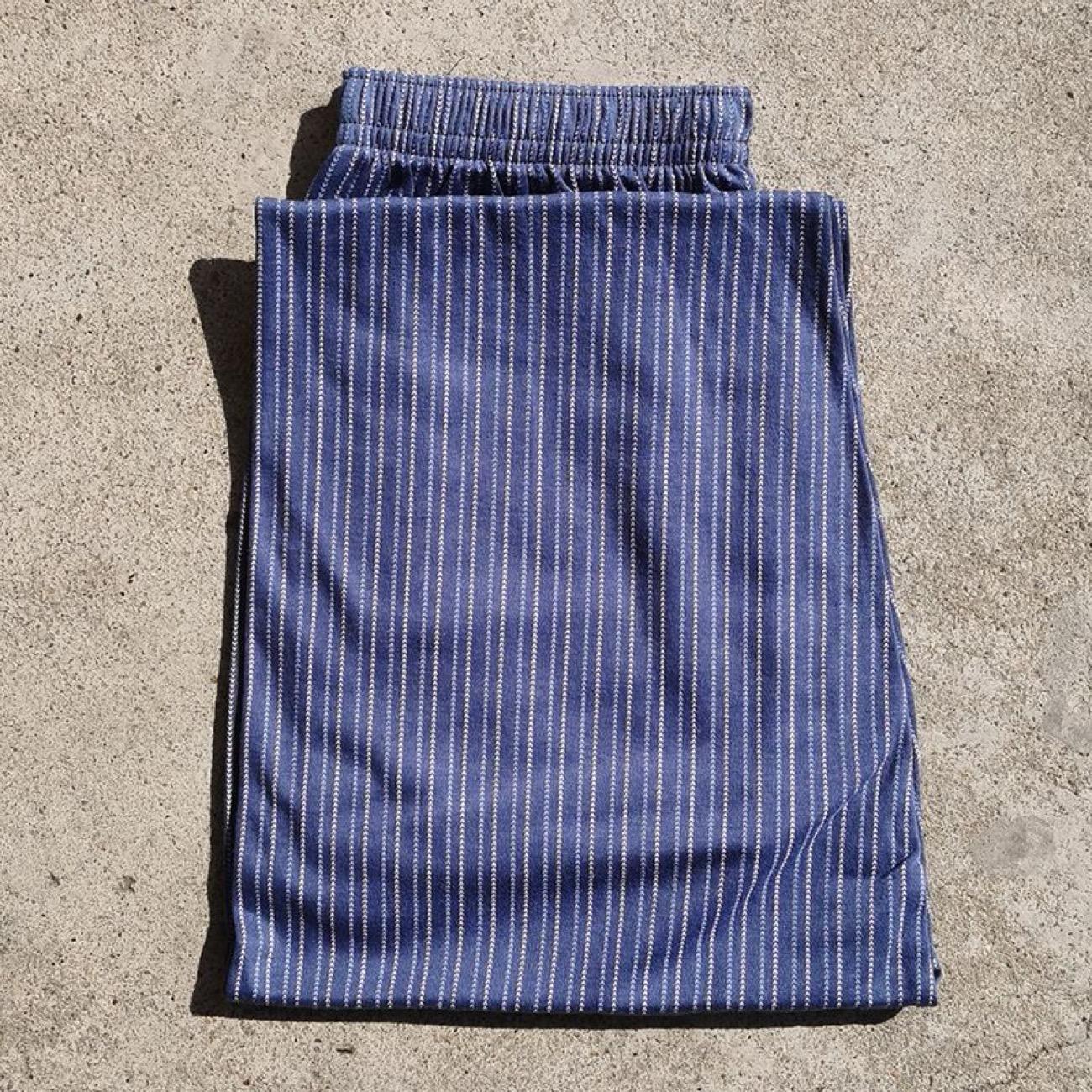 

Мужская хлопковая пижама - Свободные клетчатые брюки с эластичной талией, Большой размер, Полосатый дизайн для комфорта One Size