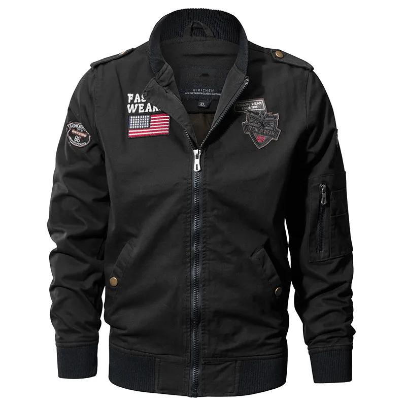 Nuova Giacca da Pilota Stile Militare Primaverile Multipocket Uomo Giacca Tattica da Volo Autunno US Air Force Moto Capispalla Cotone