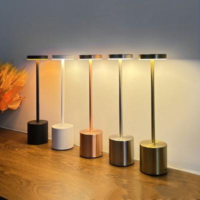 Simple LED Rechargeable Touch Metal Table Lamp Writing Lamp Bedside Creative Ambient Light Bar Outdoor Decoration Night Lighting