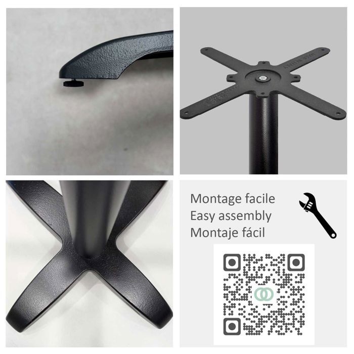 Table - Bazila - 90 x 90 cm - Marron - Bois aggloméré - Montage facile