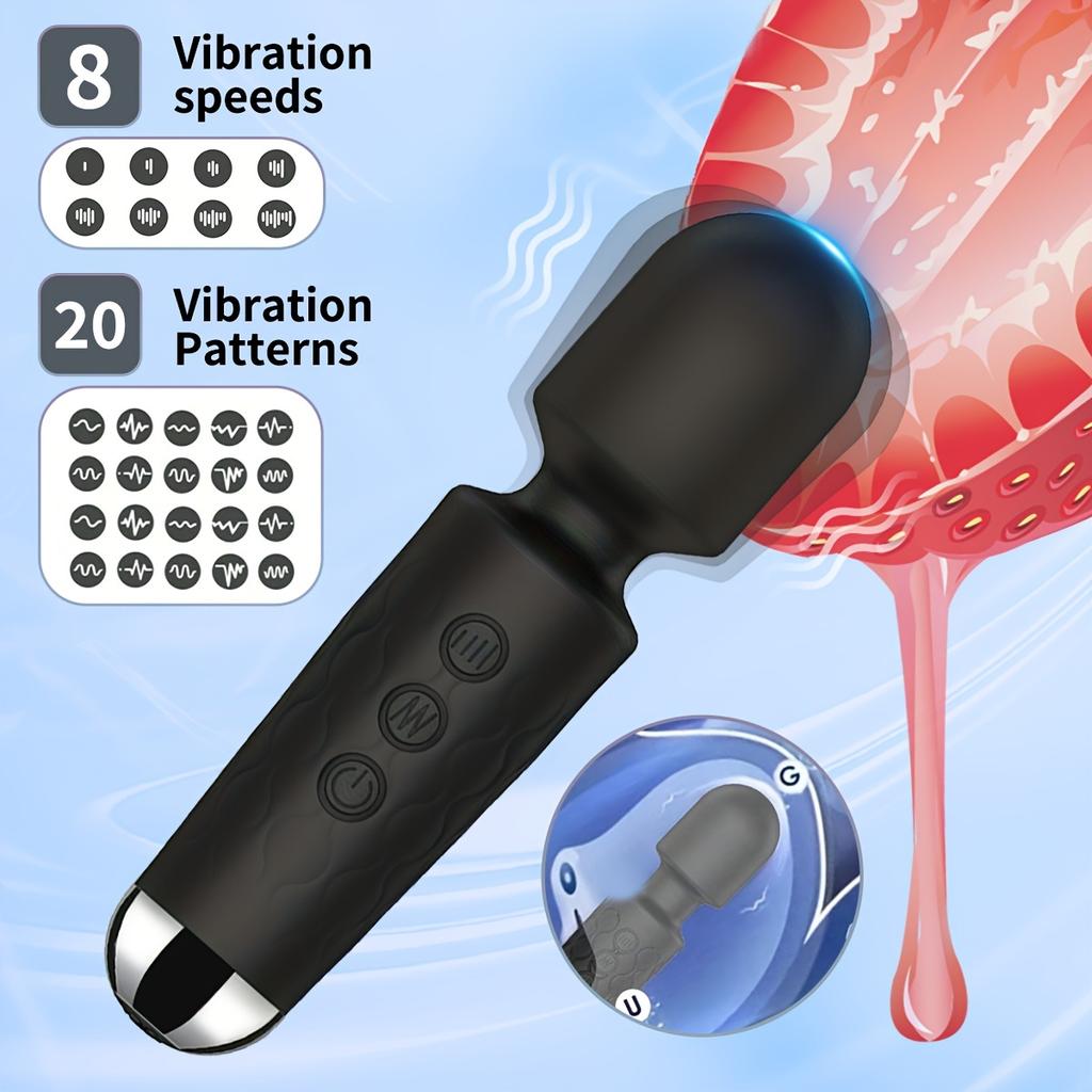 Handmassagegerät Wiederaufladbares Handmassagegerät für Tiefengewebe Nacken Rücken Vibrator Stab G-Punkt Klitoris Stimulation Sexspielzeug für Erwachsene für Brustwarzen