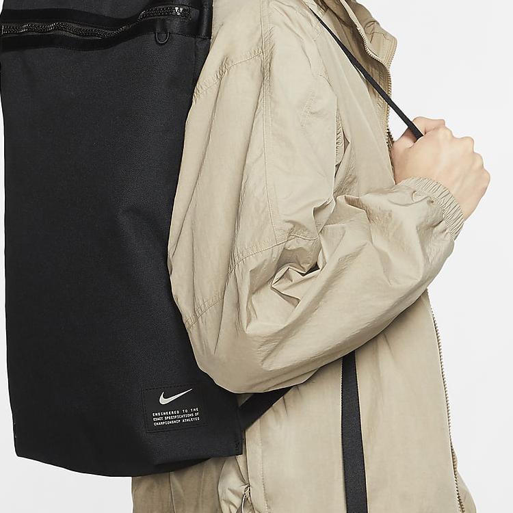 Nike Polyester Backpack Regular Men's Black Lightweight Casual CQ9455-010