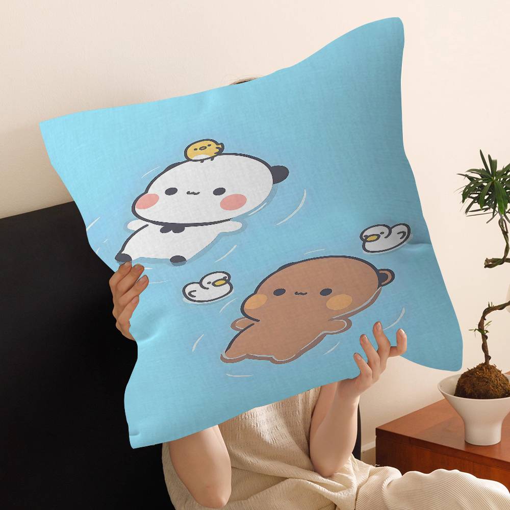 Bear Cartoon Kawaii DDudu BBubu Pillow Anime Pillow Sofa Bed Head Pillow Cover Cushion Cover 45x45 cm Fashion