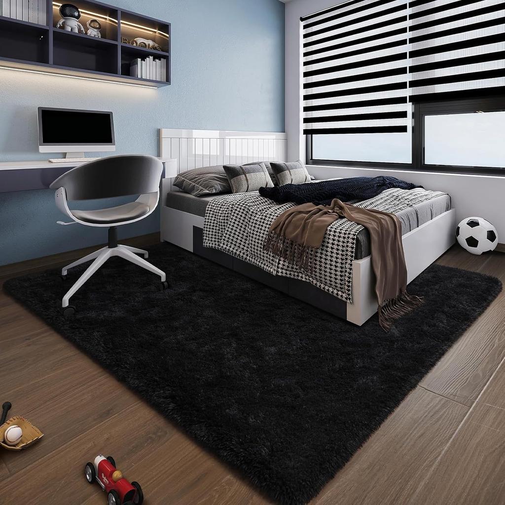 Silk Wool Rugs Children's Room Living Room Bedroom Tie-Dye Non-Slip Washable Machine Washable Carpet Mats