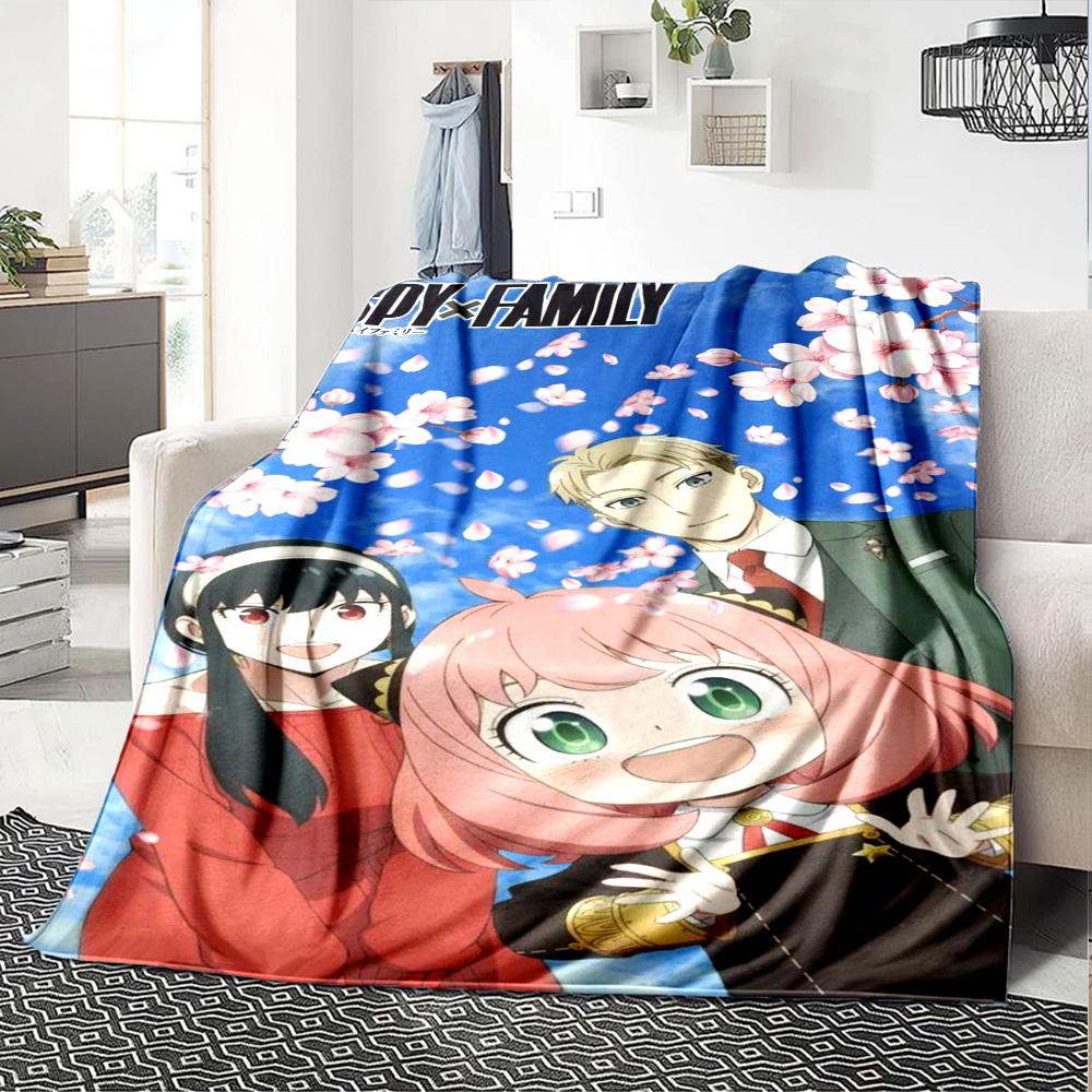 Spy X Family Print Flannel Blanket High Quality Warm Comfortable Cover for All Seasons Perfect for Gifts Home Decor