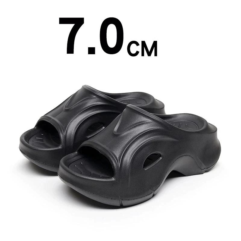 Fashion Crestar New Women Thick Bottom Sandals 7cm High Heels Slippers Fashion Summer Platform Beach Shoes Indoor House Slides