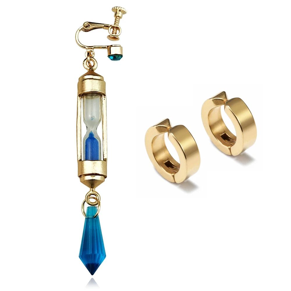 Anime The Case Study of Vanitas Vanitas Earrings No Karte Props Hourglass Earrings Ear Cuff Studs Clip Cosplay Jewelry Gifts