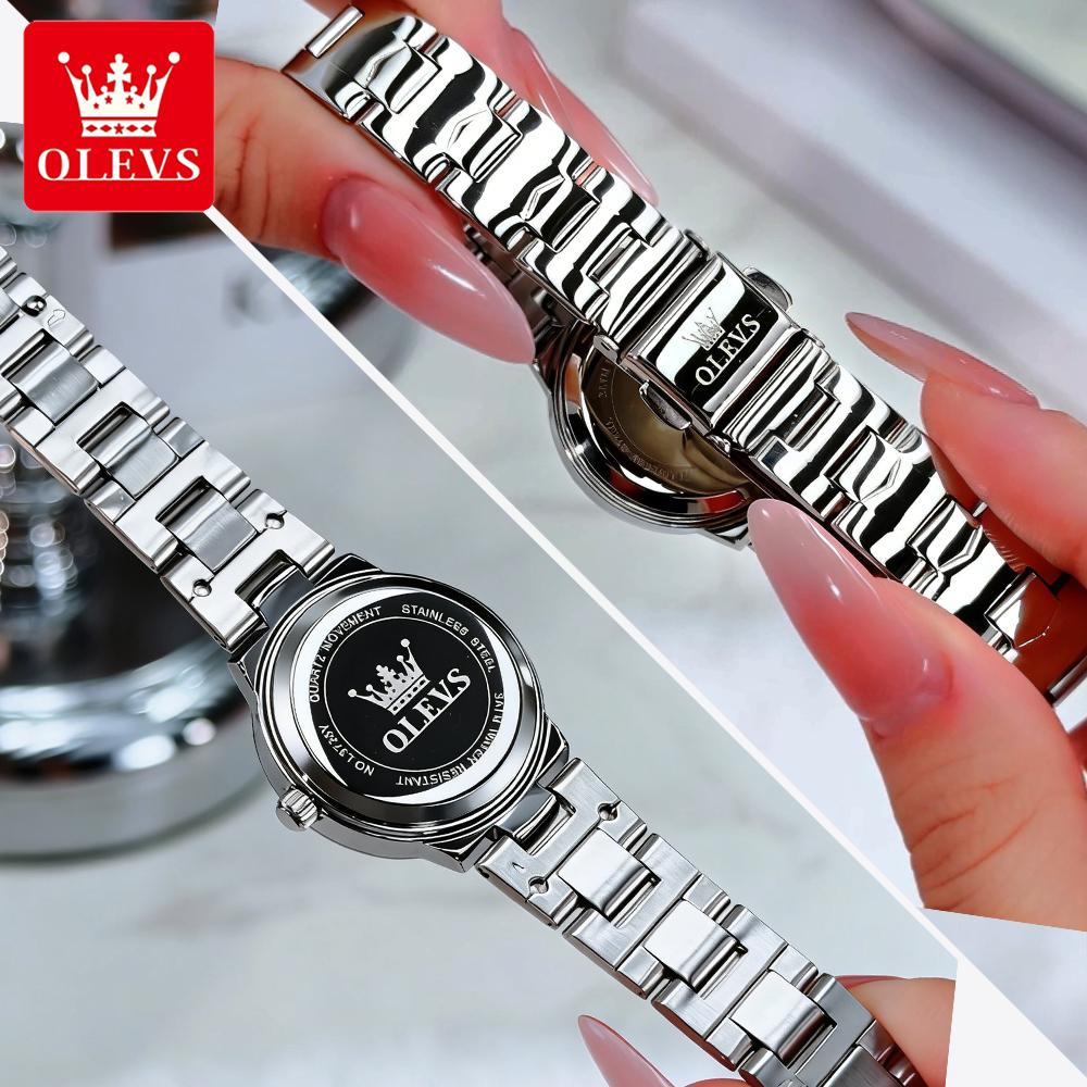 OLEVS Women's Watches Trend Fashion Original Brand Wristwatch for Girl Waterproof Stainless Steel Luminous 3735 Elegant Luxury