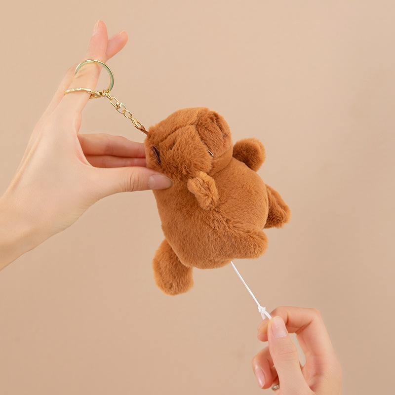 Creative Plush Kapibara Blowing Bubble Keychain Pendant Cute Couple Schoolbag Keychain Small Pendant