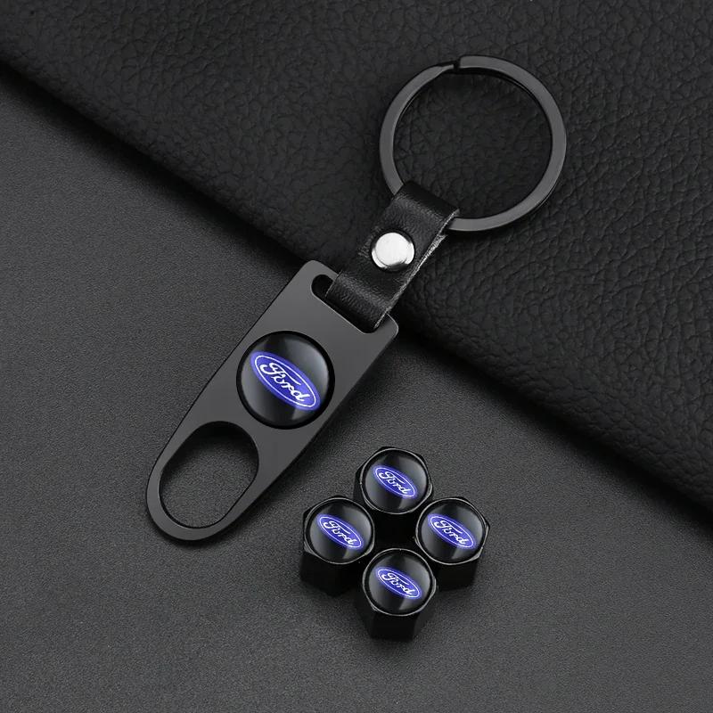 Car Sticker Hot For Ford Car Metal Leather Key Chain High Quality Gift For Ford Focus 2 MK2 4 MK3 MK4 ST Mondeo Festiva Fusion S