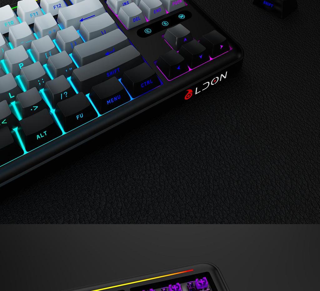 LDON LX87 Tri-Mode Wireless Mechanical Keyboard: Hot-Swappable RGB, Bluetooth & 2.4G, Customizable Gaming Keyboard.