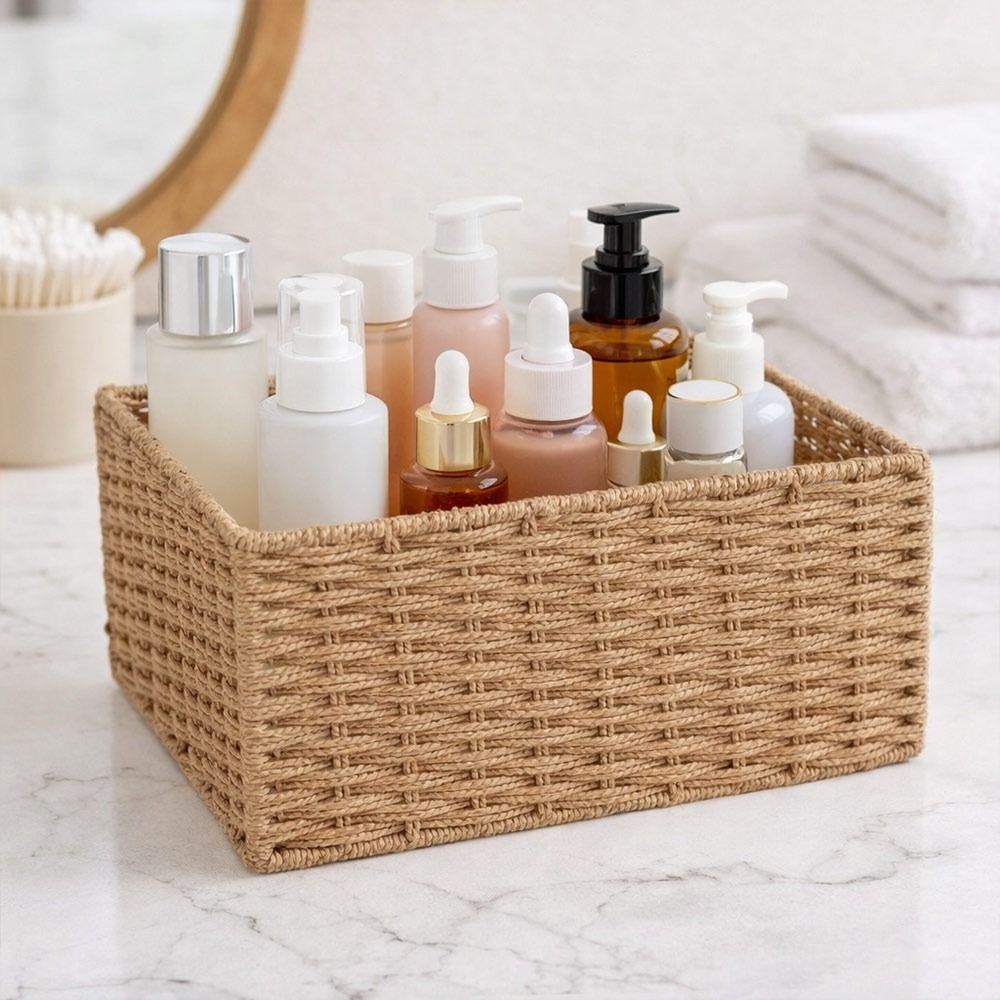 New Large Capacity Woven Storage Basket Handmade Reusable Clothing Storage Basket Cosmetic Container