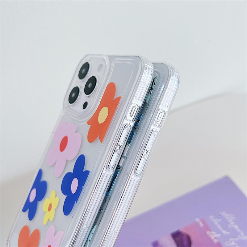 Flower Clear Phone Case For Iphone 15 14 Plus 13 12 11 Pro Max Shockproof Silicone Soft TPU Back Cover