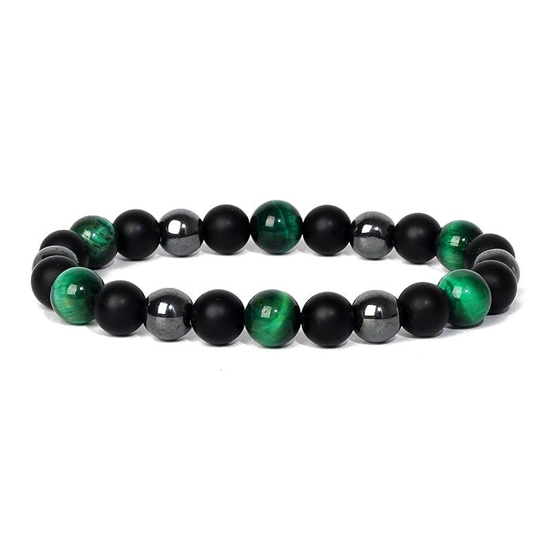Facted Obsidian Hematite Tiger Eye Bracelets for Magnetic Health Protection Soul Jewelry Nature Stone Beads Bracelet Men Pulsera