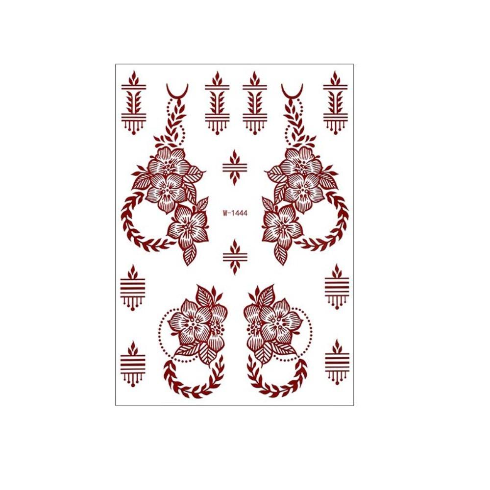 Lace Fake Tattoo Temporary Tattoo Legs Arm Red Henna Tattoo Decals Women/Lady