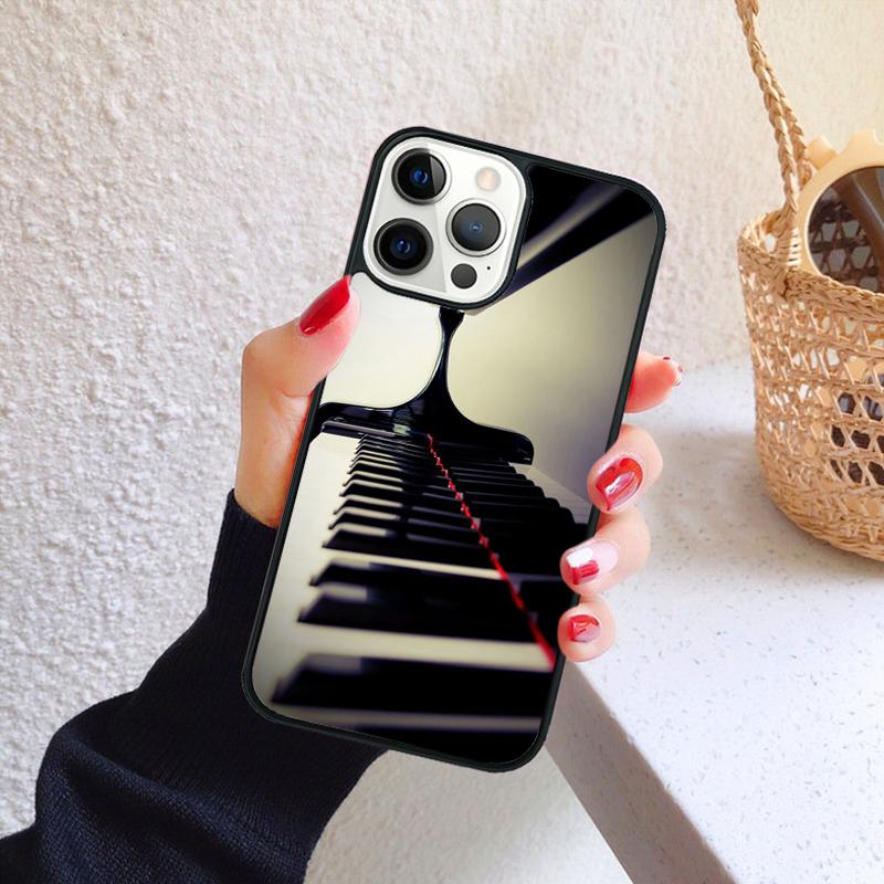 Musik Klaviertasten Handyhülle für iPhone 17 Air 16 Coque 15 14 12 13 PLUS 11 PRO MAX Rückseite Fundas Schale