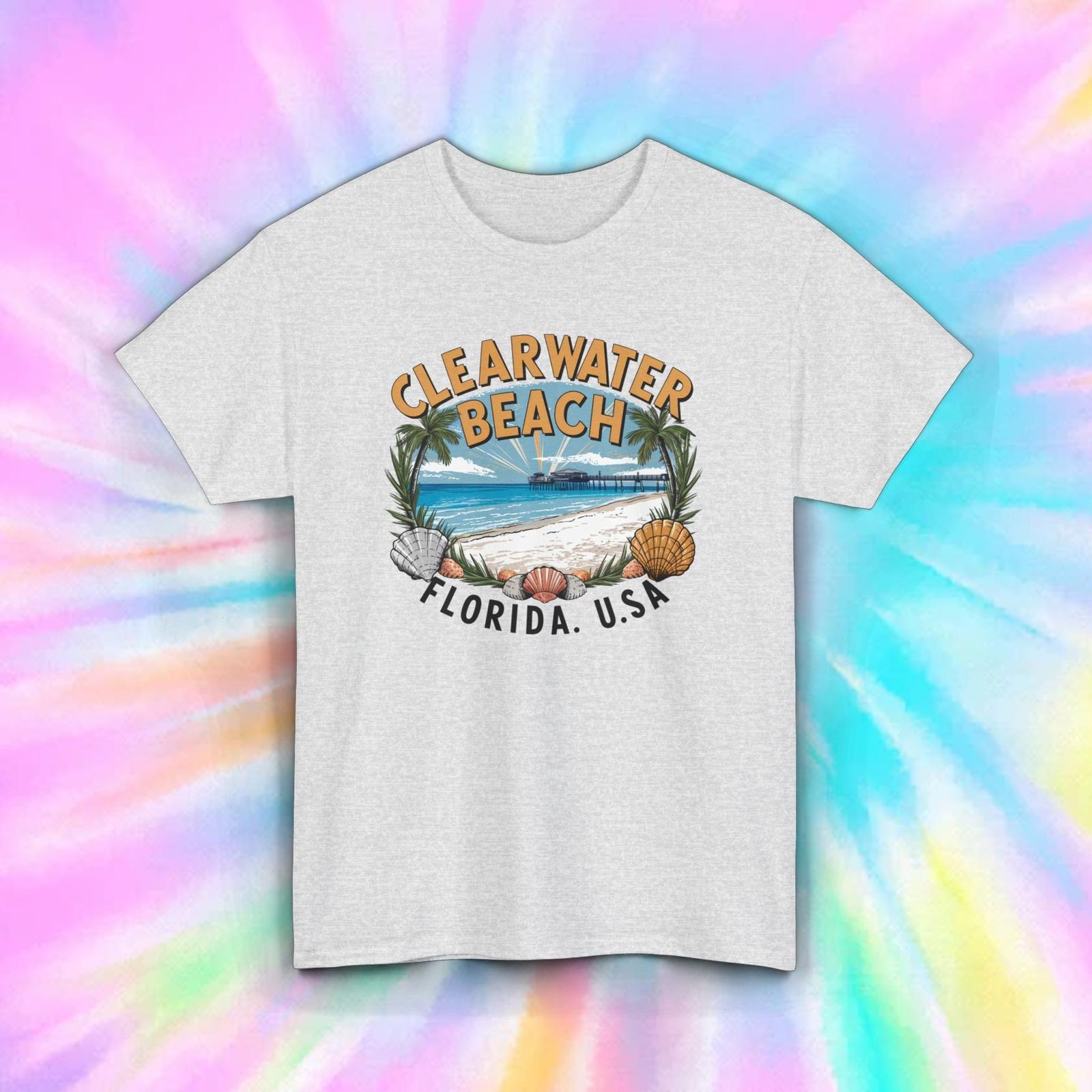 Футболка Clearwater Beach Florida | Пляжная футболка с графическим принтом | Сувенир из отпуска XXXXL