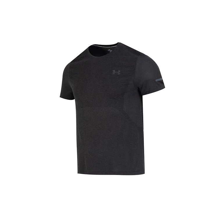 Under Armour Solid Color Crew Neck T-Shirt Men Black 1375692-001 M