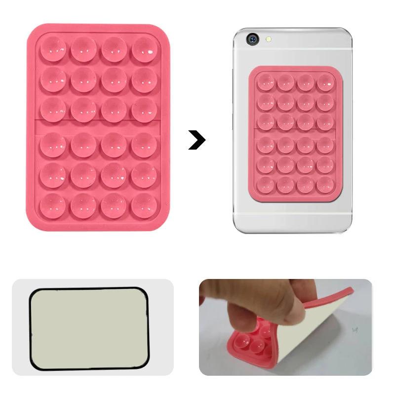 Strong Grip Phone Holder Adhesive Silicone Suction Phone Case Mount Anti-Slip Hands-Free Sticky Cell Phone Grip Stands