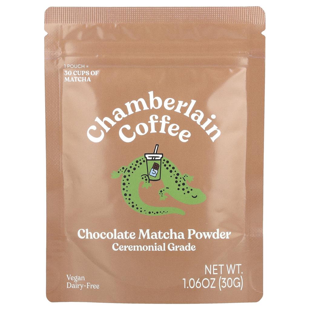 Chamberlain Coffee, Chocolate Matcha Powder, Ceremonial Grade, 1.06 oz (30 g)
