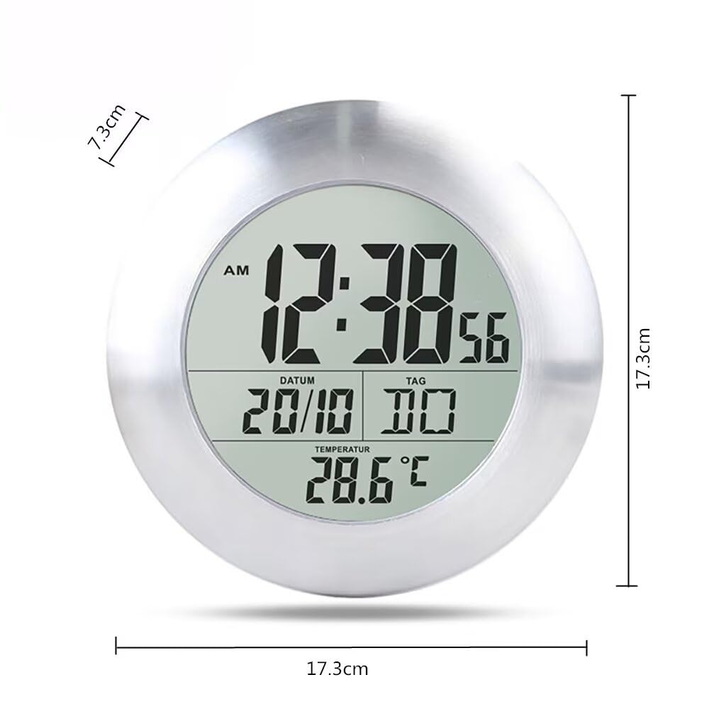 Digital Bathroom Shower Wall Clock, Waterproof Spray, Moisture-proof Meter, Moisture-proof, Large Screen Display, Calendar Month and Day, [4 Strong Su