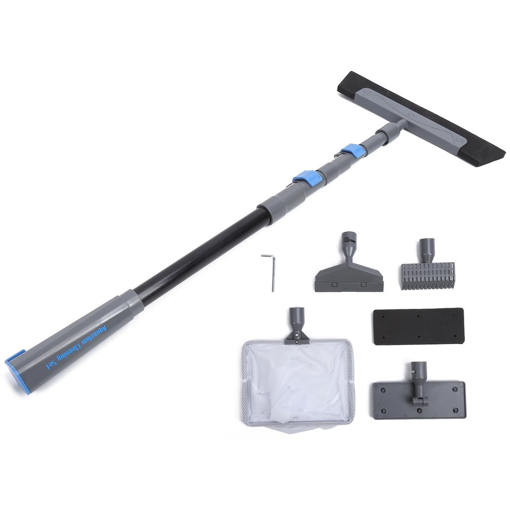 5 in 1 Aquarium Fish Tank Brush Long Handle Cleaning Tool Kit Brush Glass Eraser Cleaning