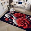 Elegant Swan with Red Roses Chair Mat Office Carpet, Oversized Rug for Home Decor, Gift, Suitable for Bedroom, Living Room, Various Rooms