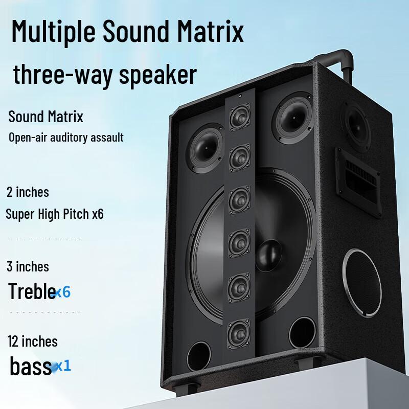 Newman N537 12-inch High Power Portable Karaoke Bluetooth Trolley Speaker