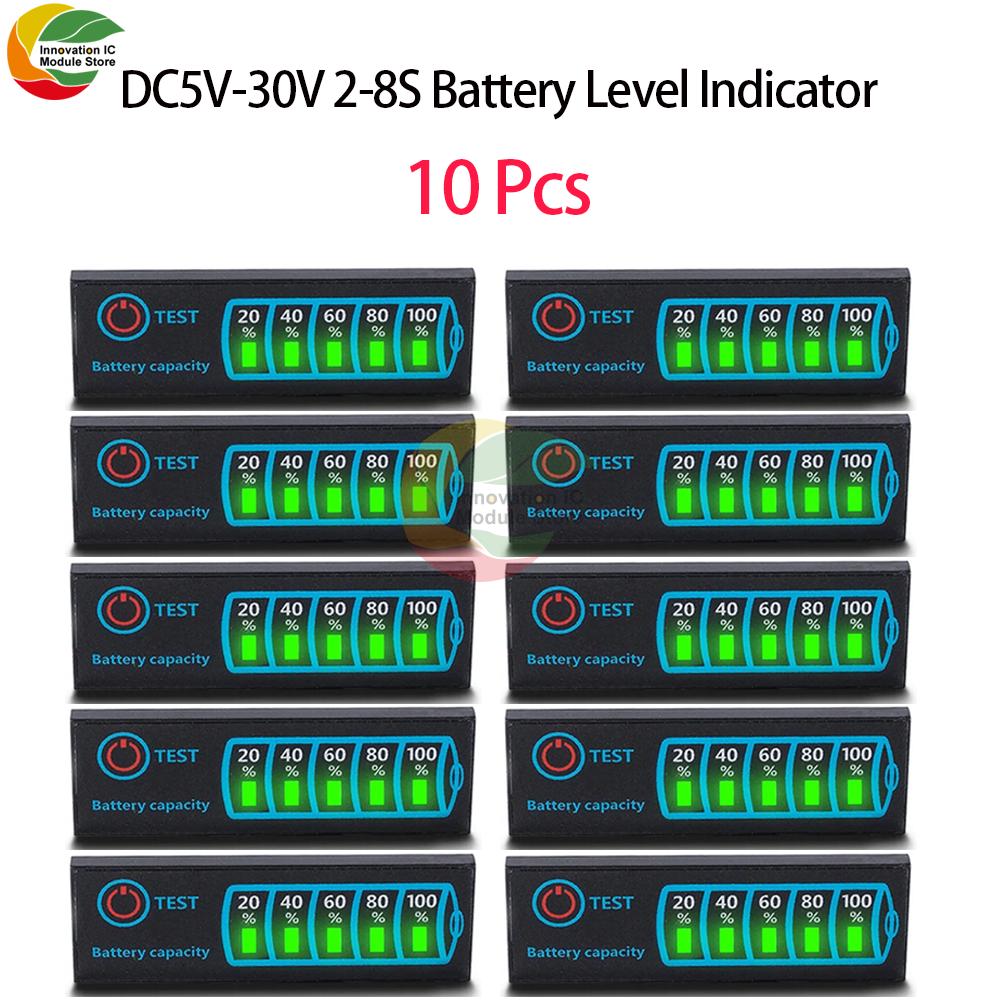 2S-8S 18650 Li-ion Lipo Lithium 5-30V Lead Acid Battery Level Indicator Tester LCD Display Meter Module Capacity Voltage Meter