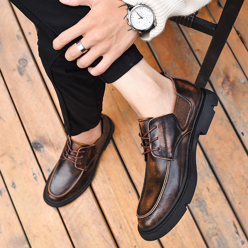 Pánská obuv Oxford z pravé kůže Ručně vyráběná obuv pro volný čas Nové vysoce kvalitní vintage ploché boty na svatební šaty Pánská formální obuv