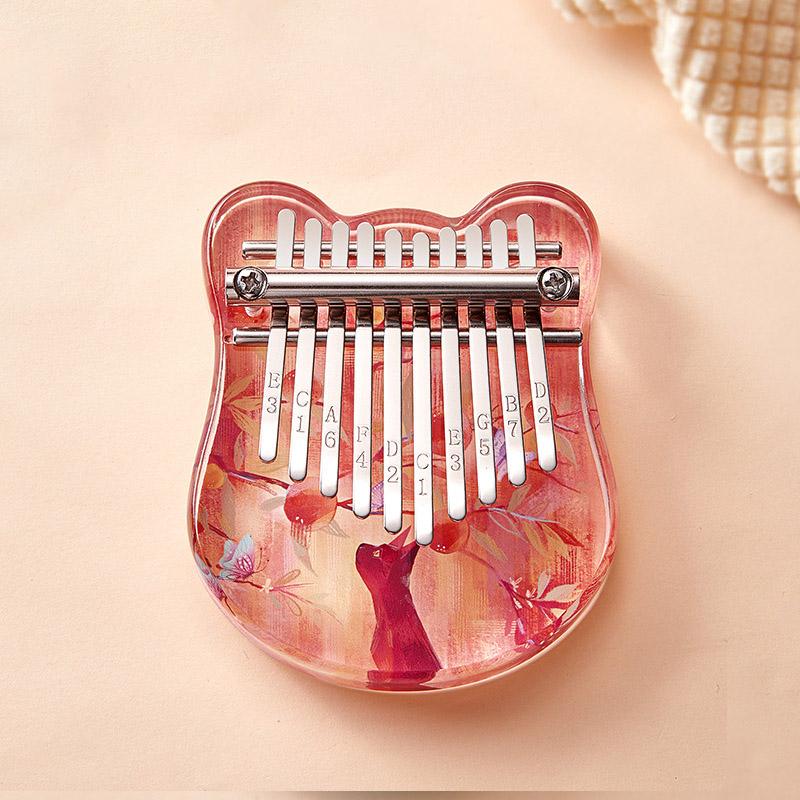 Mini 10 Keys Acrylic Thumb Piano Crystals Finger Piano Keyboard Instrument With Learning Book Gifts For Adult Kids