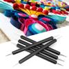 5Pcs Double End Acrylic Rod Round Head Clay Indentation Pen   Sculpting Dotting Tool (Black)