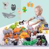 Zootier Große Größe Bausteine Steine Teile Zubehör Interessantes Baby Montessori Pädagogisches Zusammenbauen Spielzeug für Kinder Geschenk