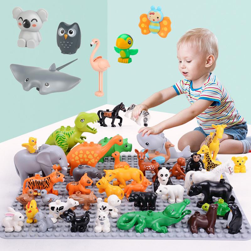 Zootier Große Größe Bausteine Steine Teile Zubehör Interessantes Baby Montessori Pädagogisches Zusammenbauen Spielzeug für Kinder Geschenk