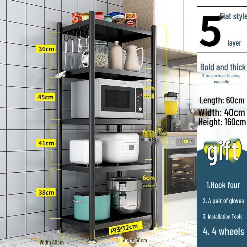 Freestanding Multi-Layer Kitchen Storage Rack for Microwave and Pots
