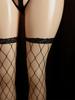 Black Bodysuit + Fishnet Stockings 2 Pcs Set Bodysuits Sexy Lingerie Women Fishnet Hollow Open Bra Underwear Erotic Apparel