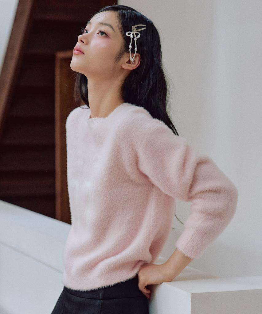 ZEROPLANET 07 Graphic Hairy Sweatshirt [Pink]