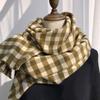 Plaid Literary Style Long Scarf Versatile Thickened Student Neck Warmer Shawl Warm Fashion Scarf