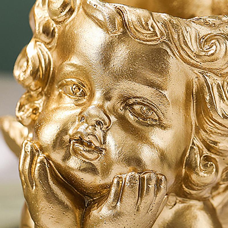 Ghiveci de flori cu înger drăguț Ghiveci suculent Jardinier din rășină Decor pentru interior Decorație de interior Ornamente de birou Ghiveci pentru plante bonsai